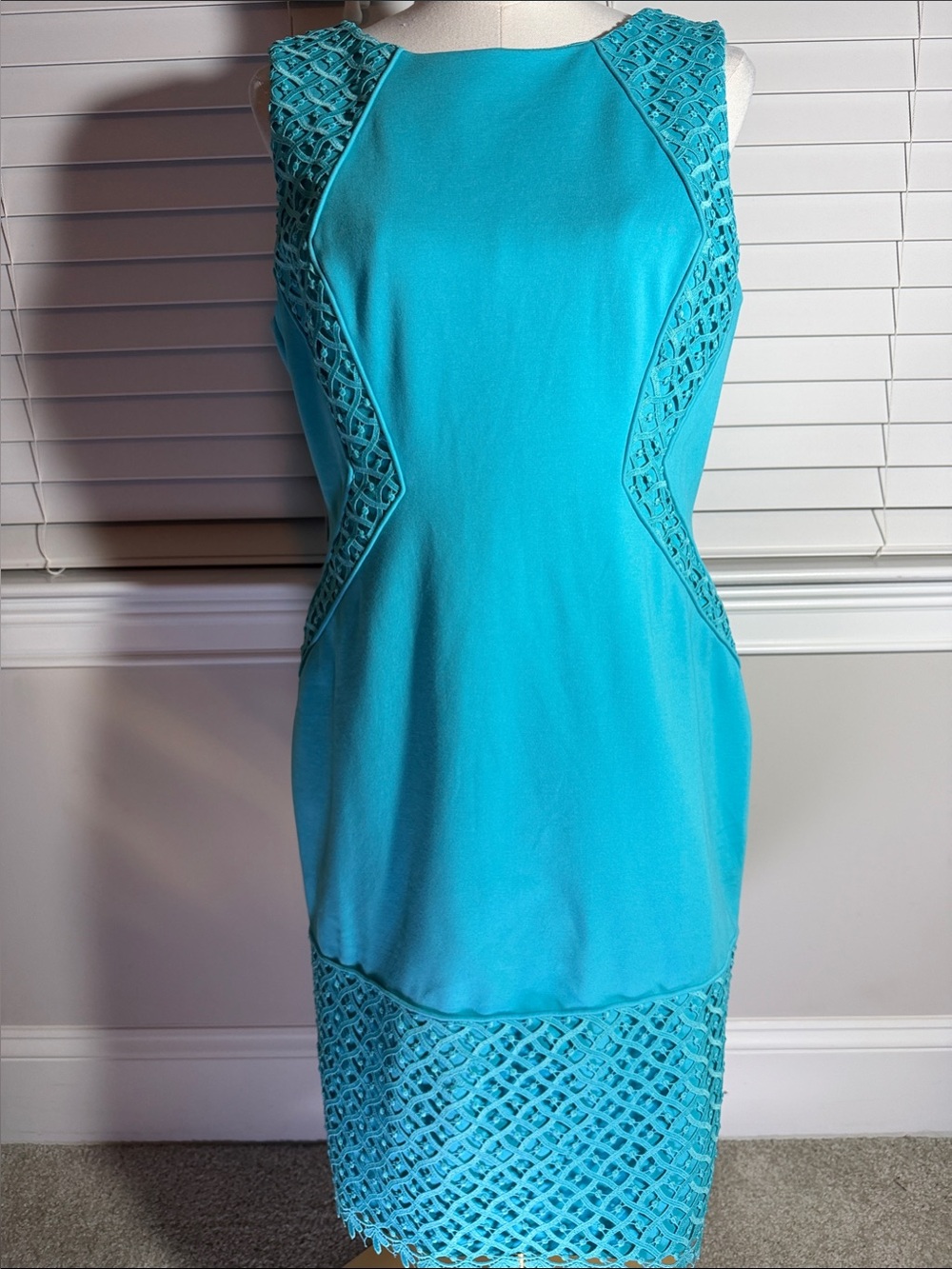 ANTONIO MELANI Turquoise Blue Sleeveless Midi Dress